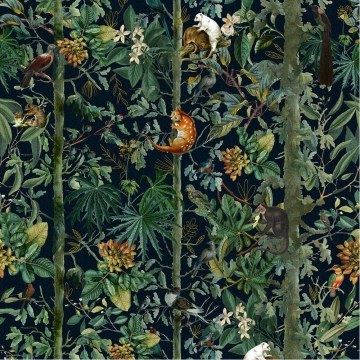 Wallpaper Wildlife Of Papua Dark WP20527 Green-Black-Red-Yellow Mind The Gap