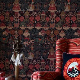 Wallpaper Yama Dharmaraja WP20451 Red-Brown-Green Mind The Gap RED-GREEN