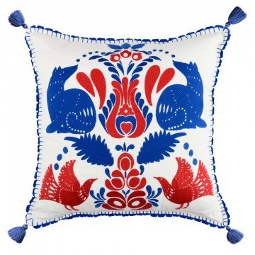 Decorative Pillow (With Filling) Folk Embroidery LC40080 50x50 Blue-Red MindTheGap