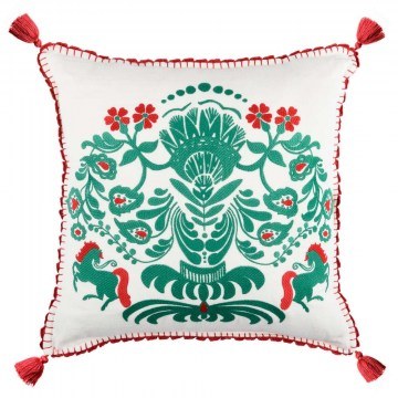 Μαξιλάρι Διακοσμητικό (Με Γέμιση) Horse Parade LC40081 50x50 Green-Red MindTheGap