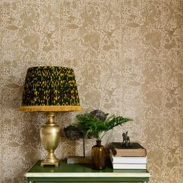 Wallpaper Sarkozi Embroidery Taupe WP30028 Olive MindTheGap OLIVE