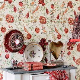 Wallpaper Transsilvaniae Florilegium WP20556 Red MindTheGap RED