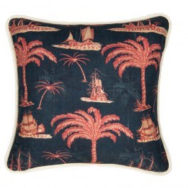 Decorative Pillow (With Filling) Aegean Indigo Lc40109 50X50Cm Blue-Red Mindthegap BLUE-RED