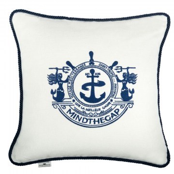 Μαξιλάρι Διακοσμητικό (Με Γέμιση) Voyage Lc40105 50X50Cm White-Blue Mindthegap