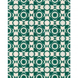 Wallpaper Aegean Tiles Ultramarine Green Wp30050 52X1000Cm White-Green Mindthegap WHITE-GREEN