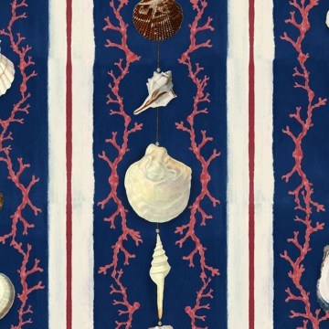 Wallpaper Coquillage Wp20572 3*52X300Cm White-Blue Mindthegap