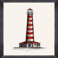 Frame Lighthouse Drawings I Fa13370 50X70Cm White-Red-Blue Mindthegap