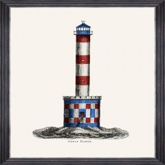 Frame Lighthouse Drawings Iv Fa13373 50X70Cm White-Red Mindthegap