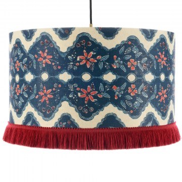 Pendant Lamp Phoenicia Batik Cl50407 Ø35X22 E27 Blue-Red Mindthegap