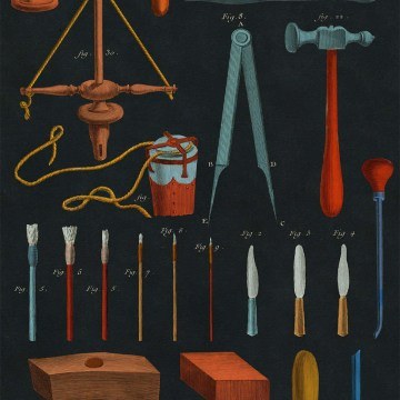 Wallpaper Old Tools WP20598 Multi-Anthracite MindTheGap
