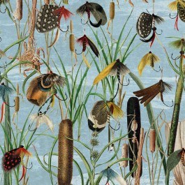 Wallpaper Fishing Flies WP20721 Multi-Blue MindTheGap MULTI-BLUE