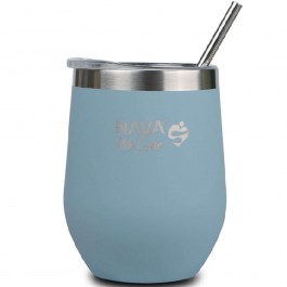 Ποτήρι - Θερμός Με Καλαμάκι We Care 10-262-101 Φ9x14cm 360ml Blue Nava BLUE