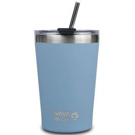 Ποτήρι - Θερμός Με Καλαμάκι We Care 10-262-111 9,5x9x13,5cm 450ml Blue Nava BLUE