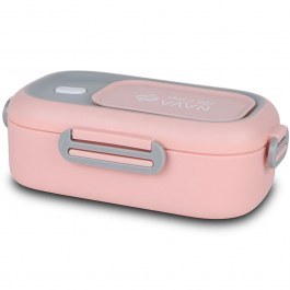 Food Container With Spoon-Fork We Care 10-262-005 21,5x13,5x21,5cm 800ml Pink Nava PINK