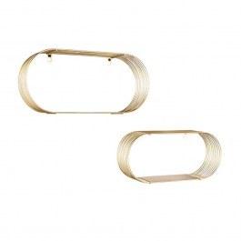 Wall Shelf Jessica (Set 2Pcs) 2370179 Gold Mirrors & More GOLD