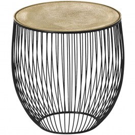 Τραπεζάκι Βοηθητικό Rinara 2720179 Φ43x42cm Gold-Black BLACK-GOLD