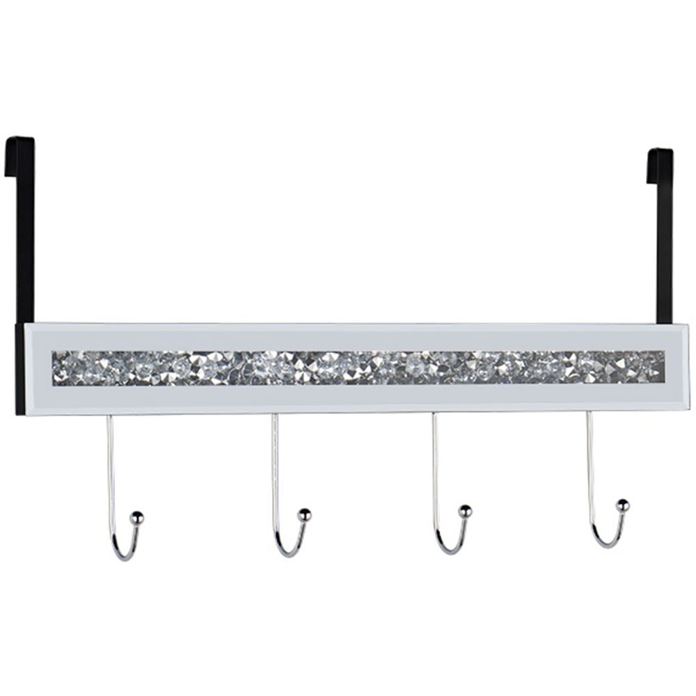 Κρεμάστρα Πόρτας Zoe 1420400 40x9x12,5cm Glitter Effect Silver Mirrors & More
