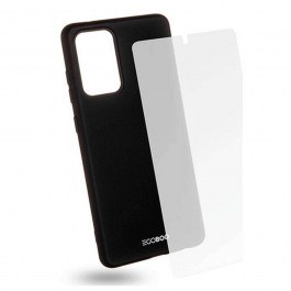 Θήκη & Γυαλί Προστασίας Για Galaxy A72 (Σετ 2Τμχ) SA72TPUBLKGL Clear-Black Egoboo CLEAR-BLACK