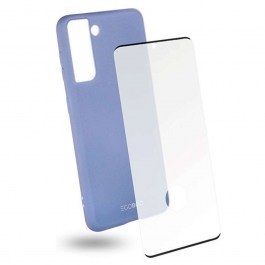 Θήκη & Γυαλί Προστασίας Για Galaxy S21 (Σετ 2Τμχ) SS21TPUVIOGL Light Violet Egoboo LIGHT VIOLET