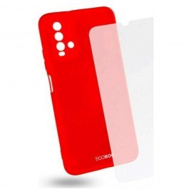 Θήκη & Γυαλί Προστασίας Για Xiaomi Redmi 9T (Σετ 2Τμχ) X9TTPUCORALGL Red Egoboo RED