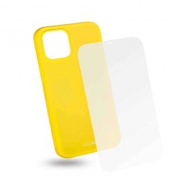 Case For iPhone 12 Pro Max & Protection Glass (Set 2Pcs) IP12PMTPULIMEGL Yellow Puro YELLOW