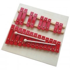 Μεταλλόφωνο 140305 Εκπαιδευτικό Διπλό Σε Ξύλινη Βάση 22 Κουρδισμένες Νότες 36x30cm Red Anemi