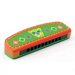 Φυσαρμόνικα 'Τιγράκι' 06011 Ξύλινη 13x4x3cm Green-Orange Djeco