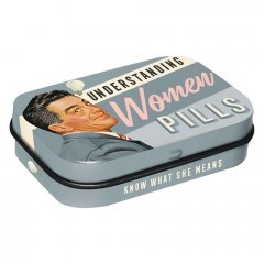 Κουτάκι Με Μέντες 15gr Say it 50's Understanding Women 81363 Μεταλλικό 4x6x1,6cm Grey Nostalgic