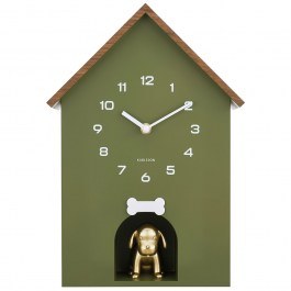 Wall Clock Dog House KA6108GR 26,5x11,5x36,5cm Luxury Green Karlsson GREEN