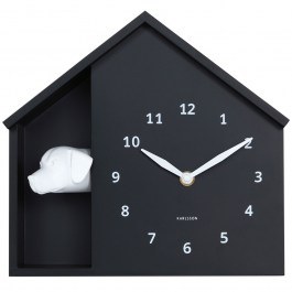 Ρολόι Τοίχου Peeking Doggy KA6097BK 26x10,3x29cm Black Karlsson BLACK