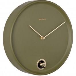 Ρολόι Τοίχου Esencia Cuckoo KA6123GR Φ30x6,2cm Luxury Green Karlsson GREEN