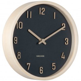 Wall Clock Nervadura Small KA6116BK D22x4,5cm Black-Light Wood Karlsson BLACK