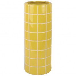 Vase Retro Tiles Large PT4392YE D15x40cm Citrine Yellow Present Time YELLOW