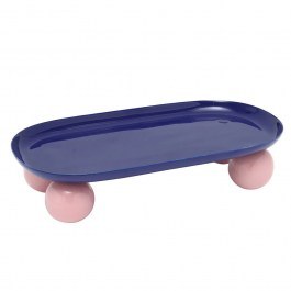 Διακοσμητικός Δίσκος Double Funky Οβάλ Large PT4312BL Cobalt Blue-Soft Pink Present Time BLUE