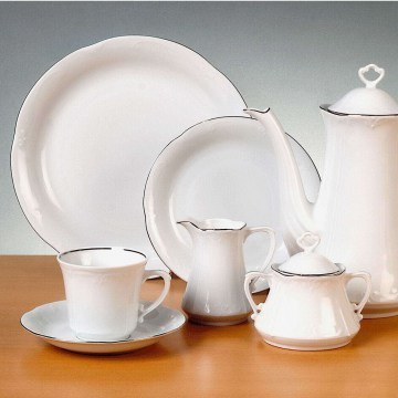 Σερβίτσιο Πιάτα Φαγητού Kamelia (Σετ 72Τμχ) 41.001.30P White-Platinum Cryspo Trio