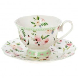 Φλυτζάνι Τσαγιού Με Πιατάκι Primavera 28.097.16 200ml Green-Multi Cryspo Trio GREEN-MULTI