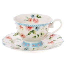 Φλυτζάνι Τσαγιού Με Πιατάκι Primavera 28.098.16 200ml Blue-Multi Cryspo Trio BLUE-MULTI