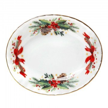 Πιάτο Γλυκού Οβάλ Christmas Magic 06.240.77 12cm Multi Cryspo Trio