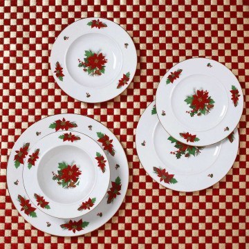 Dinner Plate Service Poinsettia (Set 20Pcs) 06.241.40 Multi Cryspo Trio