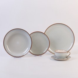 Dinner Plate Service PortoSanto (Set 18Pcs) 25.054.18 Beige-Brown Cryspo Trio BEIGE-BROWN