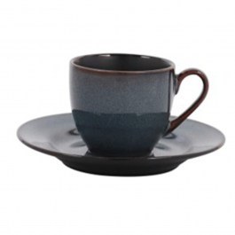 Φλυτζάνι Καφέ Με Πιατάκι PortoFino 25.052.17 100ml Blue Cryspo Trio BLUE