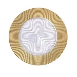 Πιατέλα Σερβιρίσματος Onda 80.037.05 33cm Gold-White Cryspo Trio GOLD-WHITE