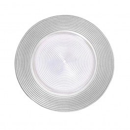 Πιατέλα Σερβιρίσματος Onda 80.038.05 33cm Silver-White Cryspo Trio SILVER-WHITE