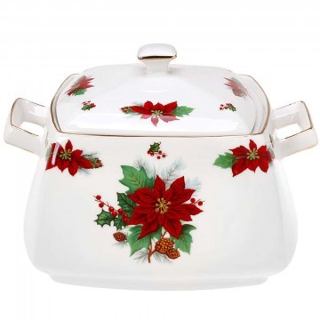 Χριστουγεννιάτικη Μπισκοτιέρα Poinsettia 06.241.09 2,5lt Multi Cryspo Trio