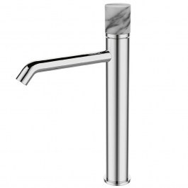 Μπαταρία Νιπτήρος Ψηλή Joan Marmo Bianco 24615-424A-MB Φ4x19,9x31,5cm White-Chrome Karag WHITE-CHROME