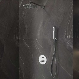 Σετ Μπαταρίας Εντοιχισμού Ντους Joan Marmo 24668-MN-SET Black-Chrome Karag BLACK-CHROME