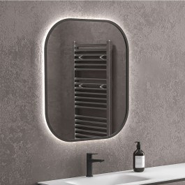 Καθρέπτης Τοίχου Με Φως Led Sharon SHARON6070-B 60x2,4x70cm Black Karag BLACK