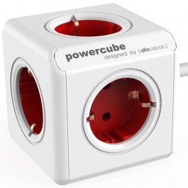 Πολύπριζο PowerCube 1306RD/DEEXPC Original Extended 5 Θέσεων Με Καλώδιο 1,5m Red Allocacoc RED