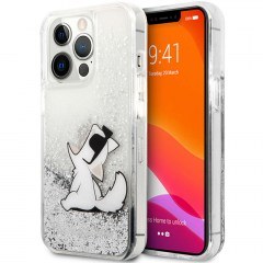 Θήκη Προστασίας Σκληρή "Choupette Fun" KLHCP13XGCFS iPhone 13 Pro Max Glitter Silver Karl Lagerfeld