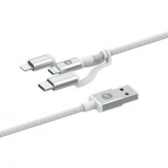 Καλώδιο Δεδομένων 3 σε 1 Charging Cable microUSB / USB-C / Lightning 409903219 1m White Mophie